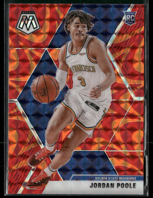 2019-20 Panini Mosaic Jordan Poole #228 Orange Reactive Rookie