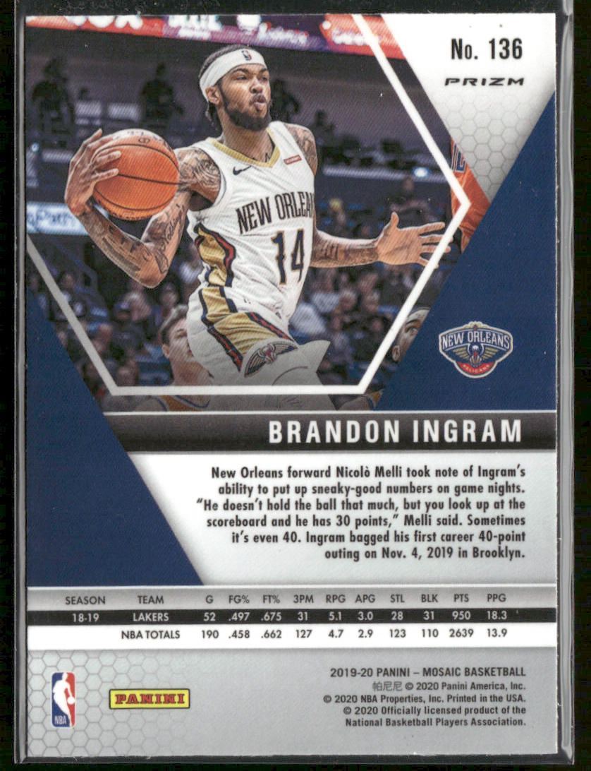 2019-20 Panini Mosaic Brandon Ingram #136 Genesis