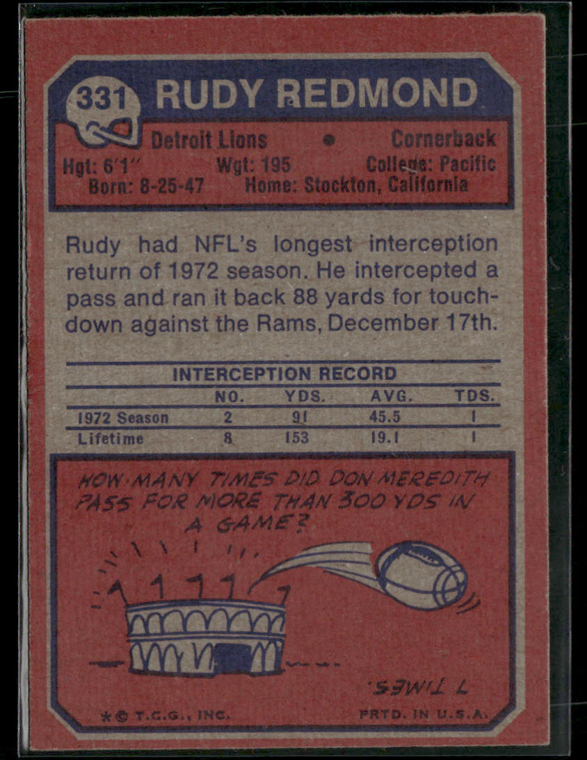 1973 Topps Rudy Redmond #331