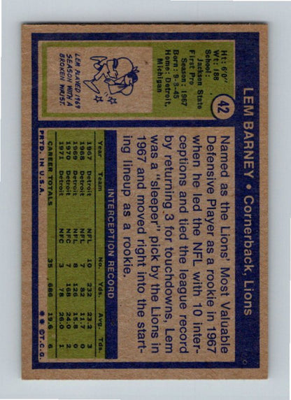 1972 Topps Lem Barney #42