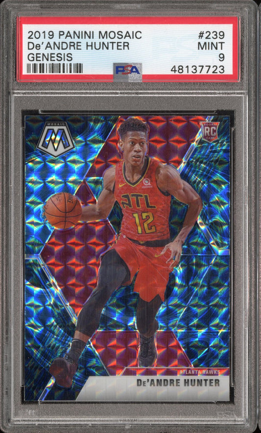 2019 Panini Mosaic De'andre Hunter #239 Genesis Rookie PSA 9