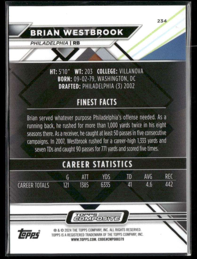 2023 Topps Composite Brian Westbrook #234 Finest Blue /150