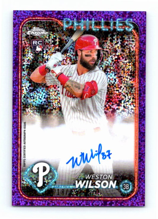 2024 Topps Chrome Weston Wilson #RA-WWI Purple Speckle Rookie /299 Autographed