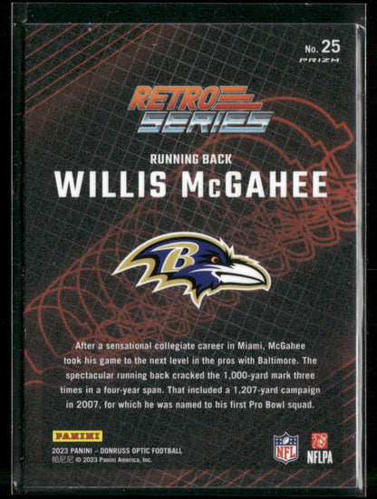 2023 Panini Donruss Optic Willis McGahee #25 Retro Series