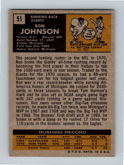 1971 Topps Ron Johnson #51