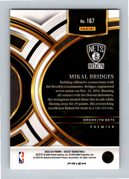 2023 Panini Select Mikal Bridges #167 Tri-Color Premier