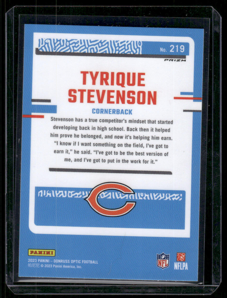 2023 Panini Optic Tyrique Stevenson #219 Holo Prizm Rated Rookie