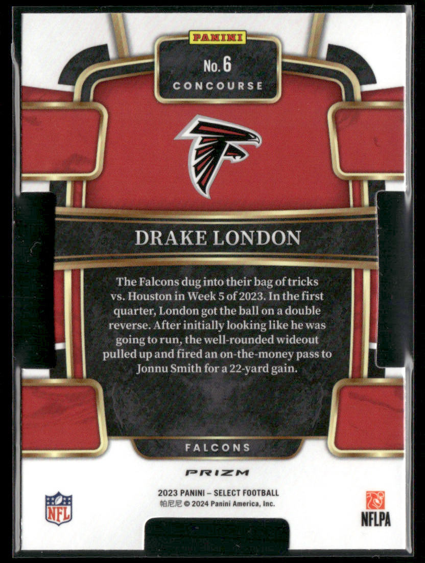 2023 Panini Select Drake London #6 Die Cut Silver Prizm