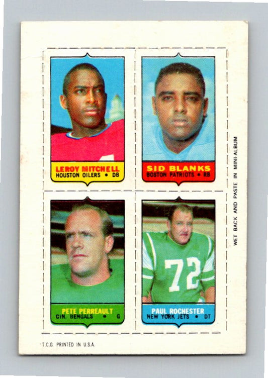 1969 Topps Rochester Perreault Mitchell Blanks Four-in-One Singles