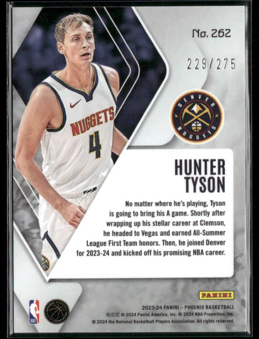 2023 Panini Phoenix Hunter Tyson #262 Maroon Ice Rookie /275