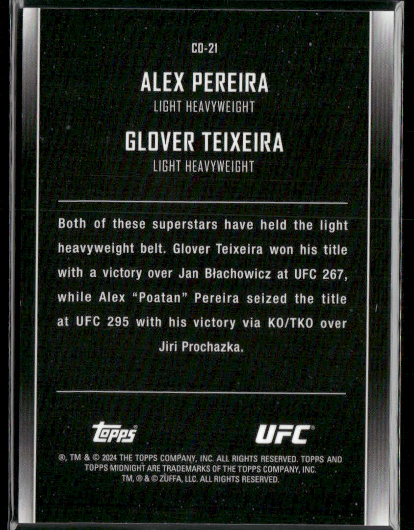 2024 Topps Midnight UFC Glover Teixeira Alex Pereira #CO-21 Constellations