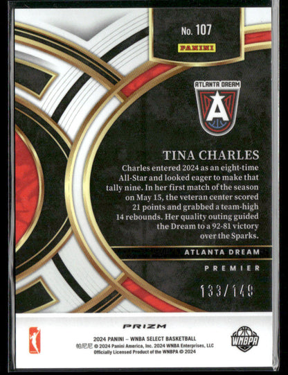 2024 Panini WNBA Select Tina Charles #107 Purple Ice /149