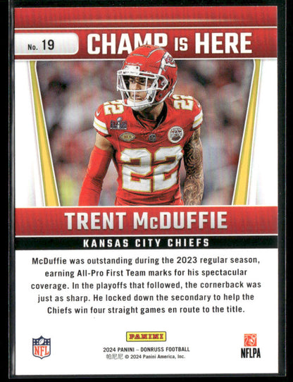 2024 Donruss Trent McDuffie #19 Champ Is Here