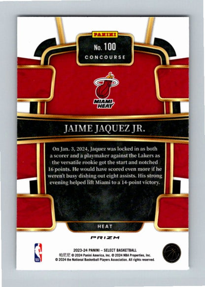 2023 Panini Select Jaime Jaquez Jr. #100 G/w/p