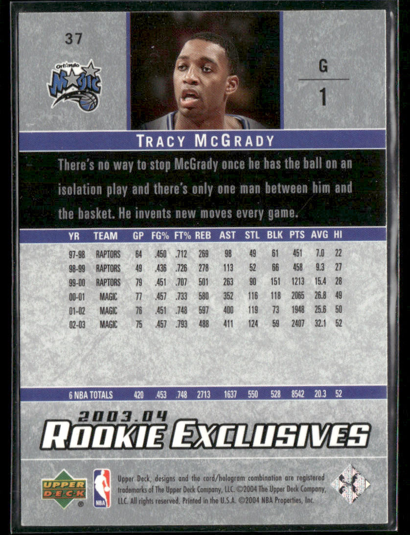 2003 Upper Deck Rookie Exclusives Tracy McGrady #37