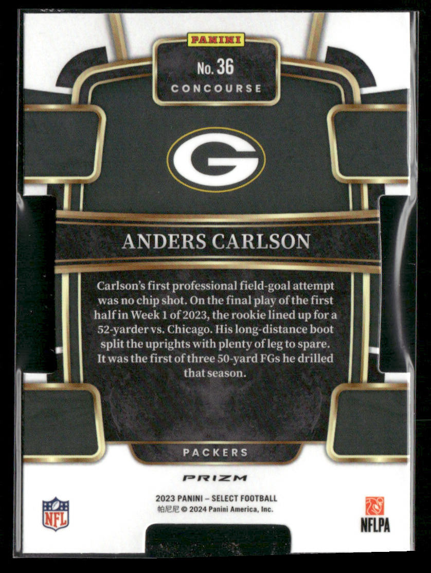 2023 Panini Select Anders Carlson #36 Die Cut RC