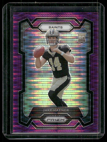 2023 Panini Prizm Jake Haener #374 Purple Pulsar Rookie