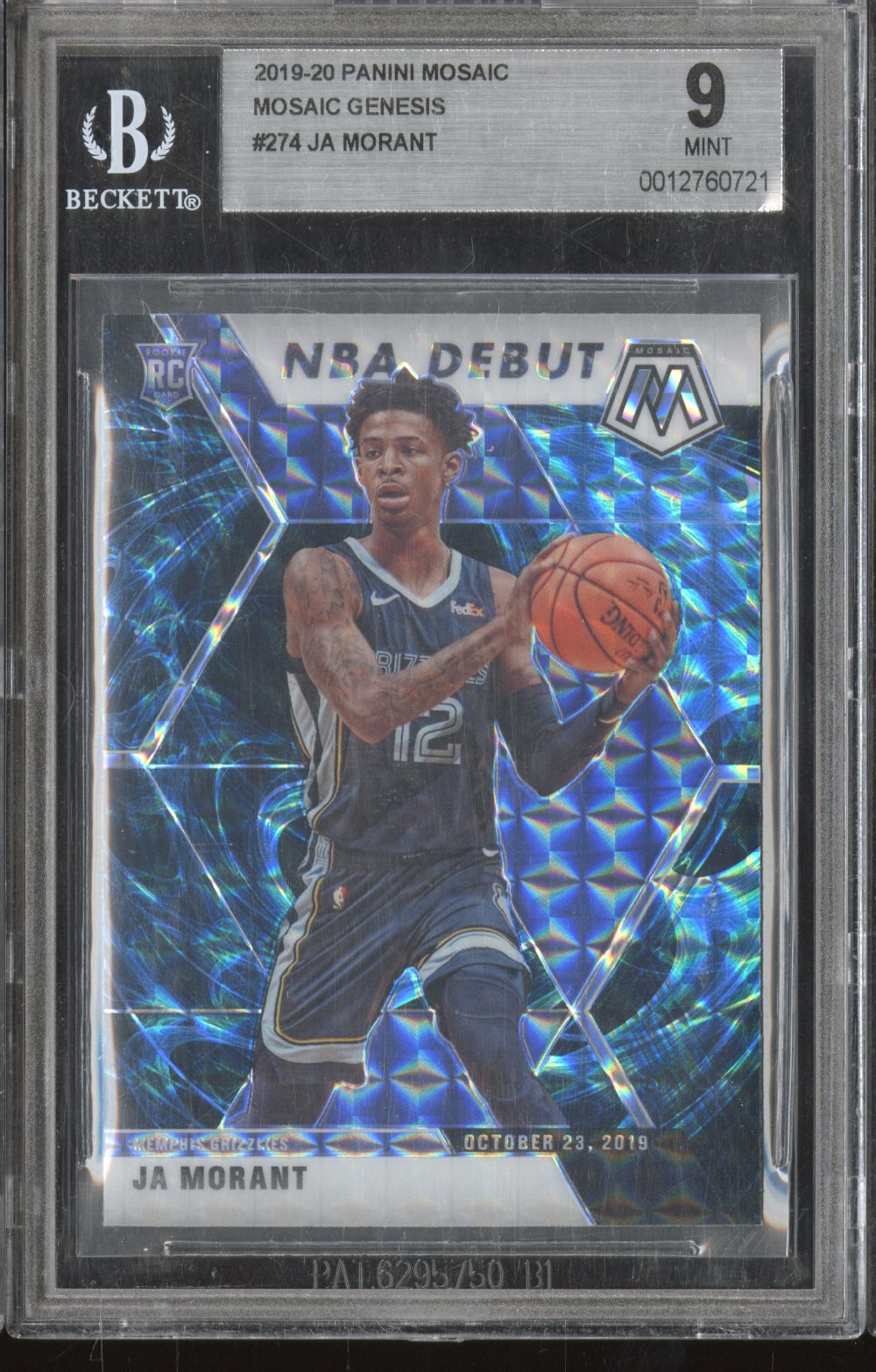 2019-20 Panini Mosaic Mosaic Genesis Ja Morant #274 BGS 9