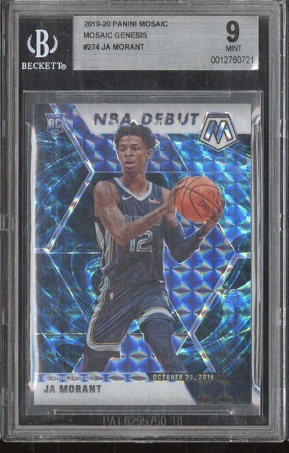 2019-20 Panini Mosaic Mosaic Genesis Ja Morant #274 BGS 9