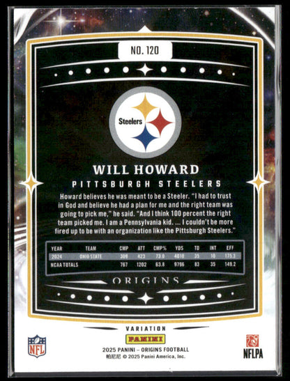 2025 Panini Origins Football Will Howard #120 Variation RC Rookie
