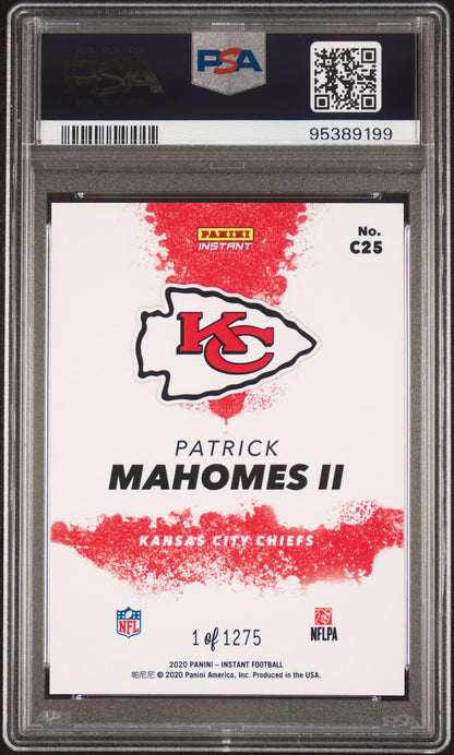 2020 Panini Instant Patrick Mahomes II #C25 My City 1/1275 PSA 10