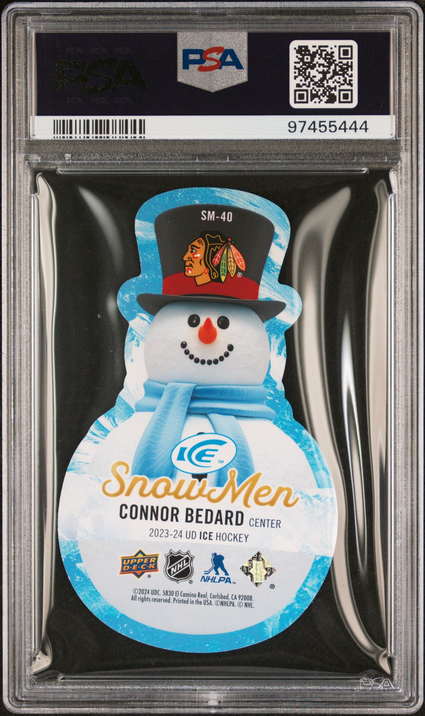 2023 Upper Deck Connor Bedard #SM40 Ice Snow Men Rookie PSA 10