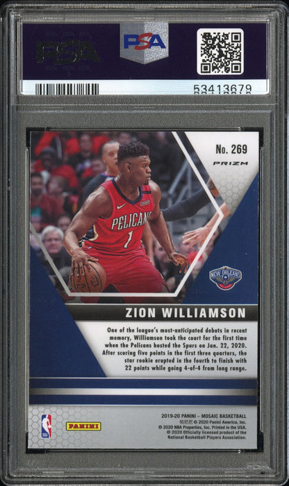 2019 Panini Mosaic Zion Williamson #269 Genesis PSA 9