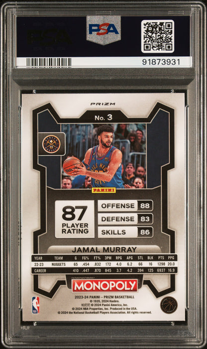 2023 Panini Prizm Monopoly Jamal Murray #3 Dice PSA 10