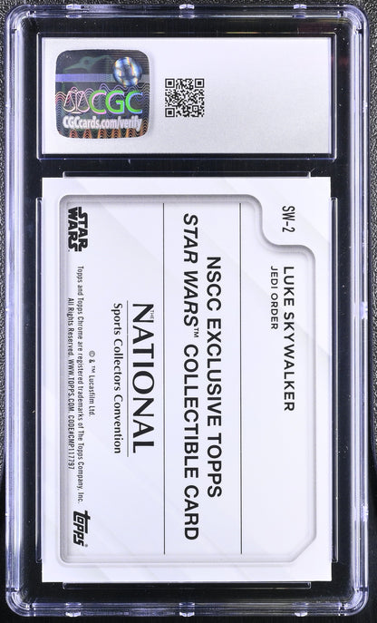 2025 Topps Chrome Star Wars The National Luke Skywalker #SW-2 Refractor CGC 8