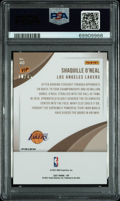 2022 Panini National Vip Shaquille O'Neal #40 Camo Blue /15 PSA 10