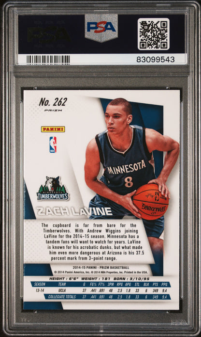 2014 Panini Prizm Zach Lavine #262 Yellow & Red Mosaic Prizm PSA 10