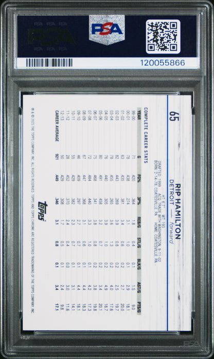 2024-25 Topps Chrome Rip Hamilton #65 White Geometric 10/10 PSA 8