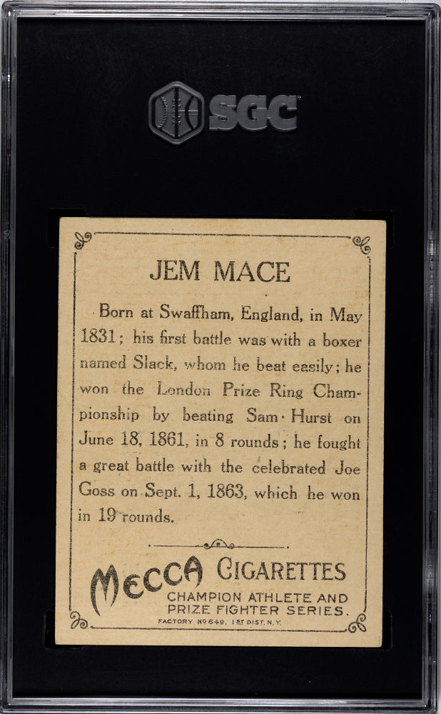 1910 Mecca Cigarettes (T220) Jem Mace SGC 4