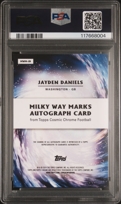 2024 Topps Cosmic Chrome Jayden Daniels Rookie Milky Way Marks Auto 71/75 PSA 9