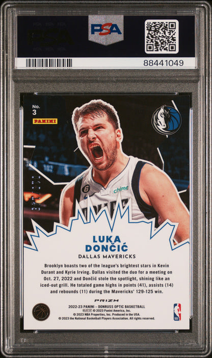 2022 Panini Donruss Optic My House Luka Doncic #3 Lime Green /149 PSA 10