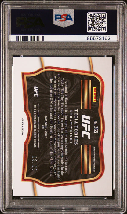 2023 Panini Select UFC Tecia Torres #265 Gold Flash /10 PSA 10