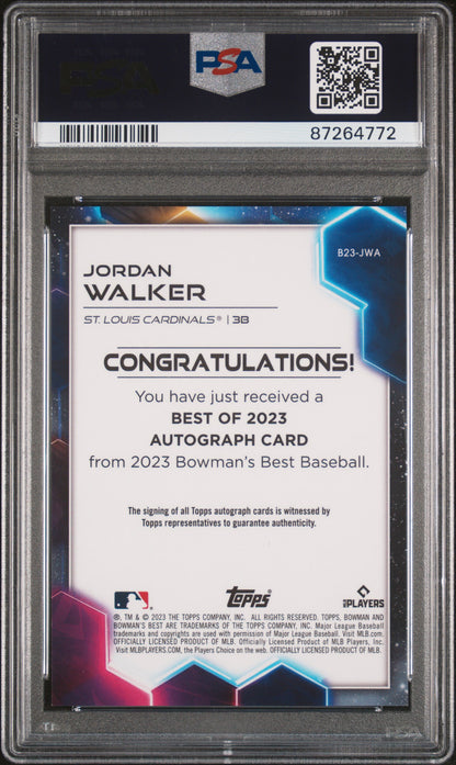 2023 Bowman's Best Best Of 2023 Auto Jordan Walker #B23JWA Gold Lava PSA 9