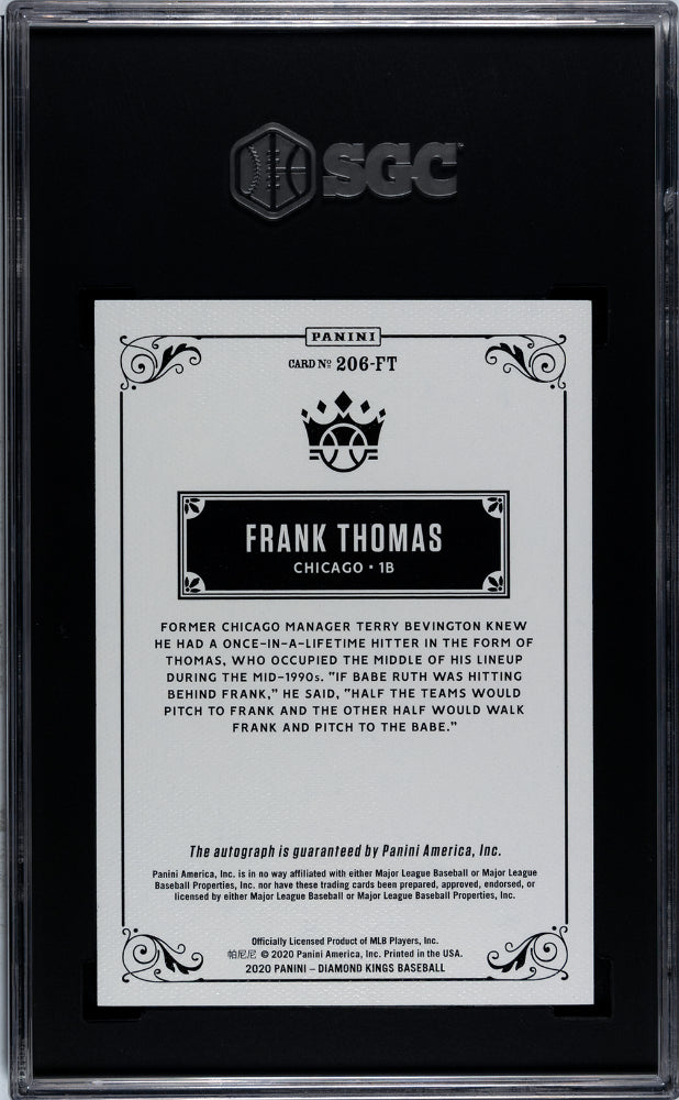 2020 Panini Diamond Kings Frank Thomas #206-FT Holo Silver /99 SGC 10