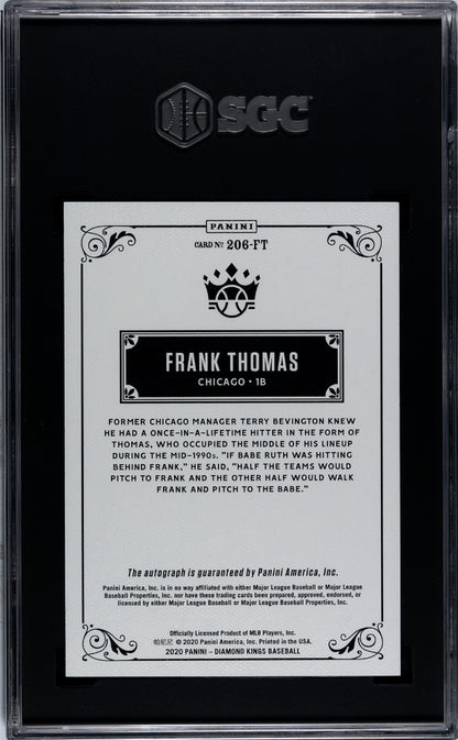 2020 Panini Diamond Kings Frank Thomas #206-FT Holo Silver /99 SGC 10