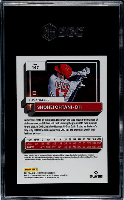 2022 Donruss Shohei Ohtani #147 One Hundred /100 SGC 9.5