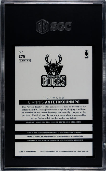 2013-14 Panini Hoops Giannis Antetokounmpo #275 SGC 9.5