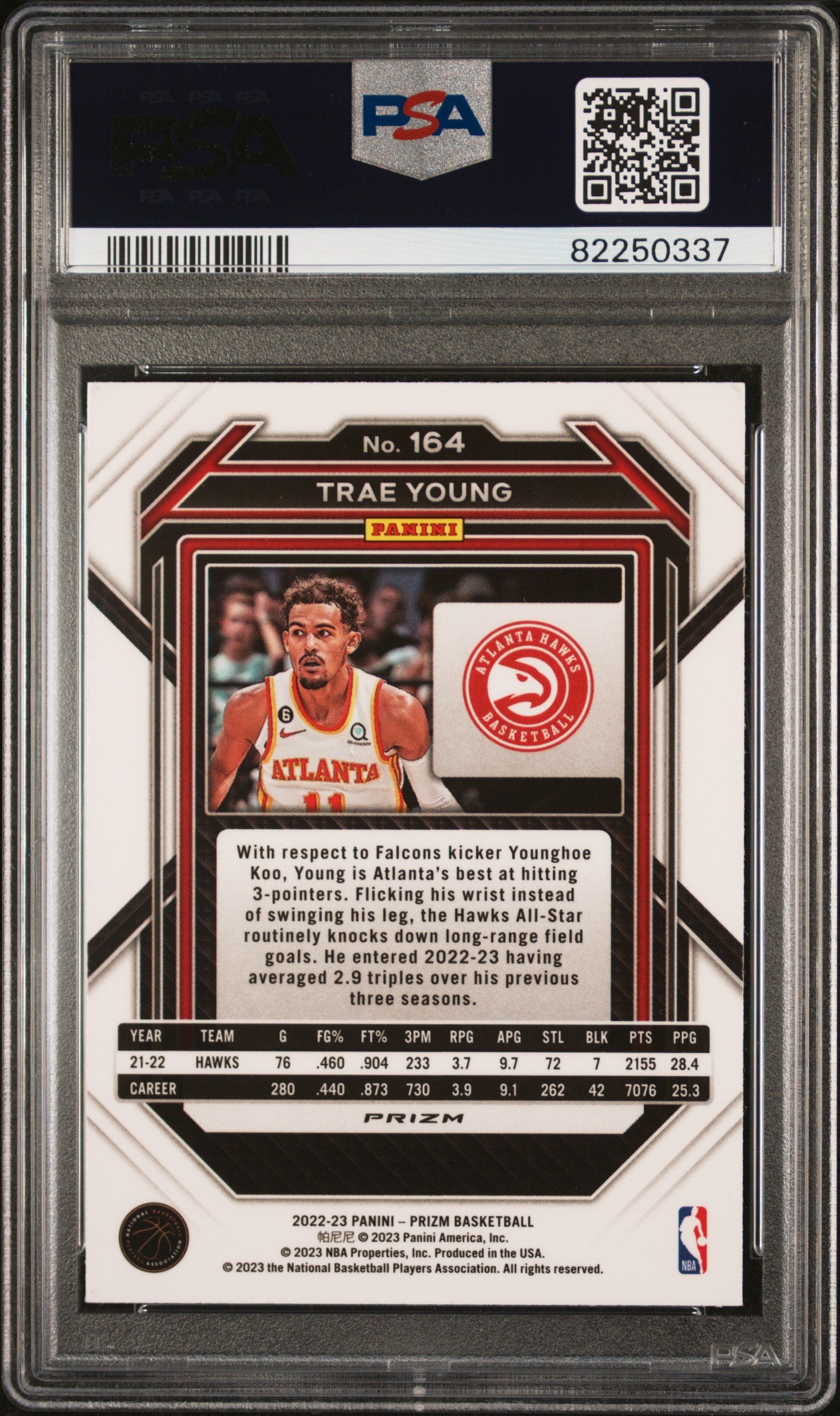 2022 Panini Prizm Trae Young #164 Red Ice PSA 10