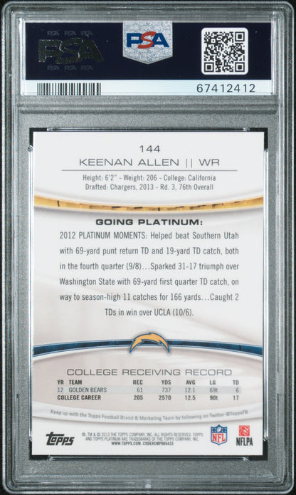 2013 Topps Platinum Keenan Allen #144 Xfractor PSA 10