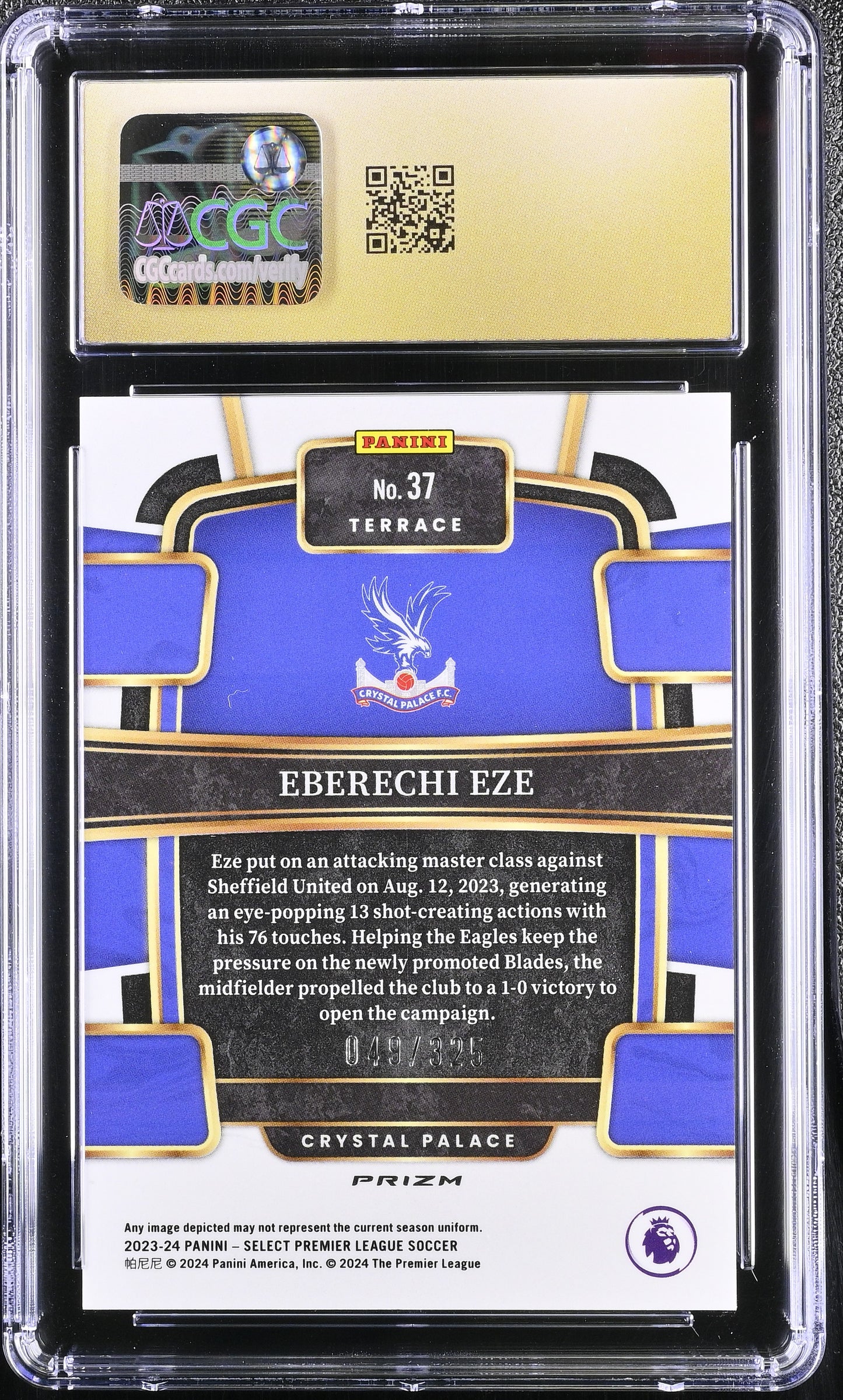 2023-24 Panini Select Premier League Eberechi Eze #37 Pink Mojo /325 CGC 10