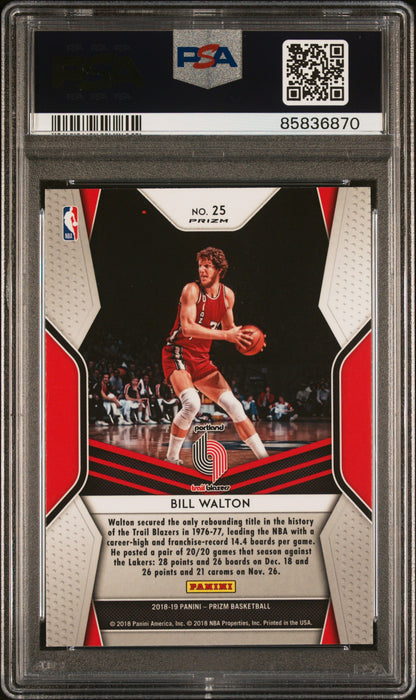 2018 Panini Prizm Dominance Bill Walton #25 Dominance Green Prizm PSA 10