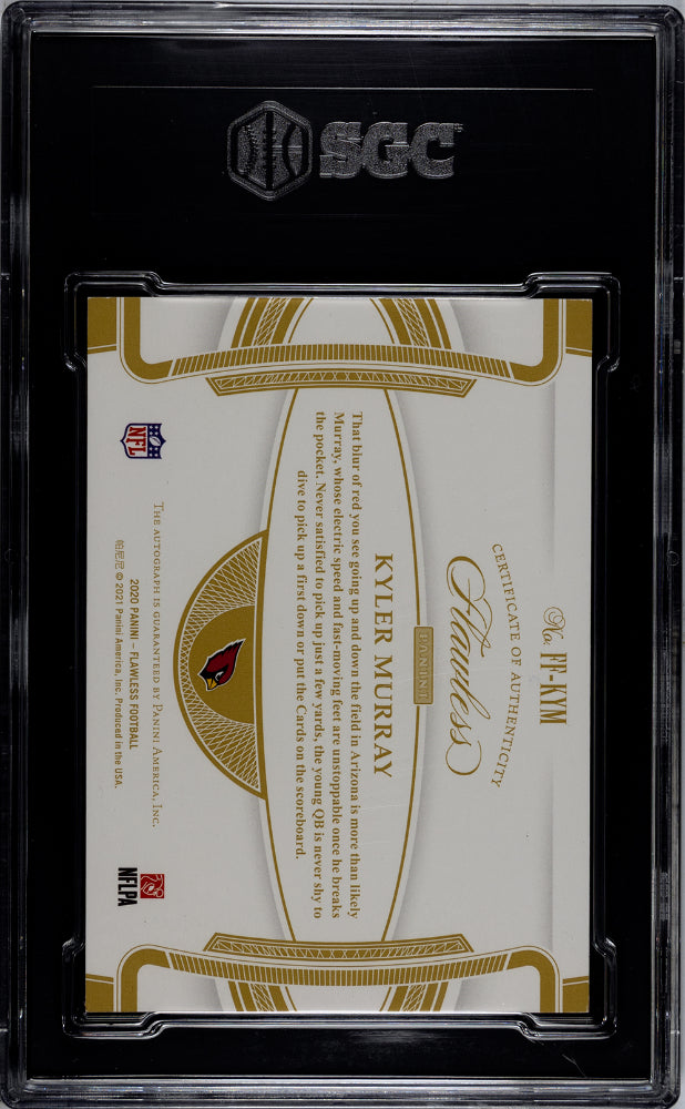 2020 Panini Flawless Kyler Murray #FF-KYM Autograph Emerald SGC 8.5