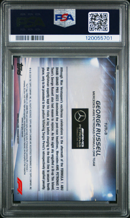 2024 Topps Chrome Formula 1 Turn Up The Lights George Russell #TUTL-3 PSA 8