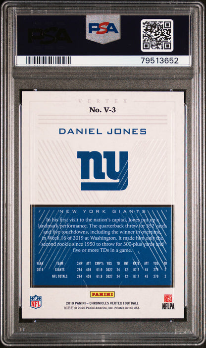 2019 Panini Chronicles Vertex Daniel Jones #V3 Vertex Red /199 PSA 10