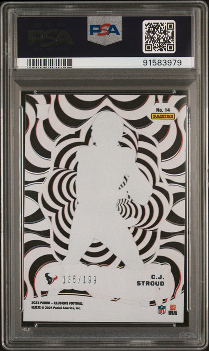 2023 Panini Illusions CJ Stroud #14 Funkadelic Red 135/199 PSA 10