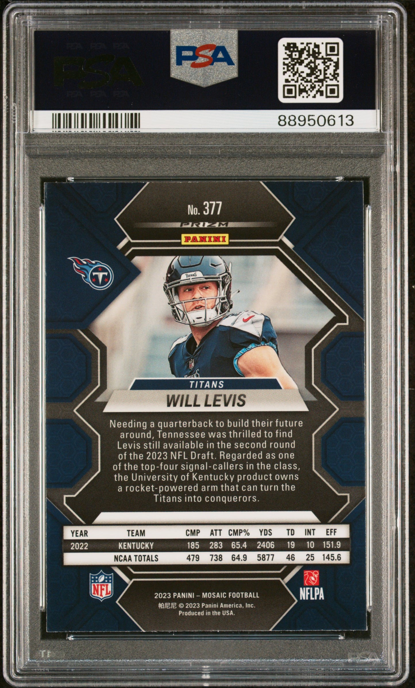 2023 Panini Mosaic Will Levis #377 Green PSA 10